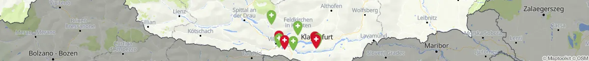 Kartenansicht für Apotheken-Notdienste in der Nähe von Feldkirchen (Kärnten)